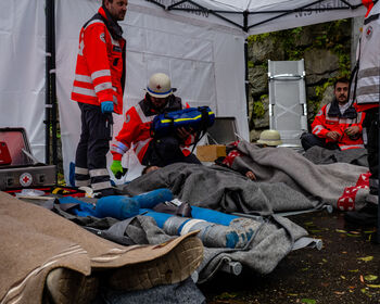 Übung der Tunnelfeuerwehren im Reutherbergtunnel